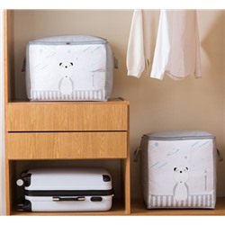 Плотный кофр из бамбукового волокна "Мишка", розовый