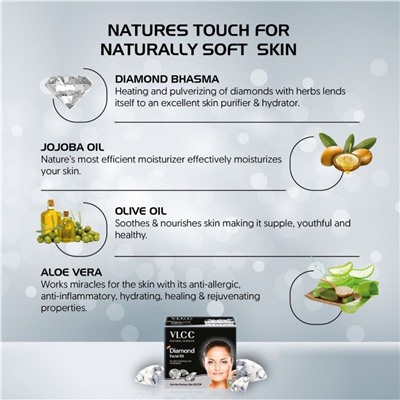 DIAMOND FACIAL KIT, Brighter & Younger Skin, VLCC (БРИЛЛИАНТ набор - Светлая и молодая кожа), 60 г. (6x10 г.)
