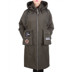ZW-2306-C SWAMP COLOR Пальто демисезонное женское (100 гр. синтепон) BLACK LEOPARD размеры 46-48-50-52-54-56