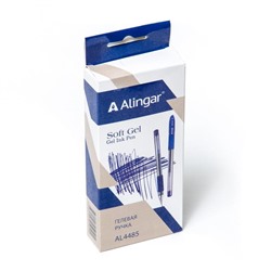 Ручка гел. син. Alingar Soft Gel игольчатая прозр.корпус (выпис.по 3шт.)  L4485
