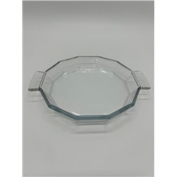 Блюдо 15*15см из жаропрочного стекла со съемными силиконовыми ручками