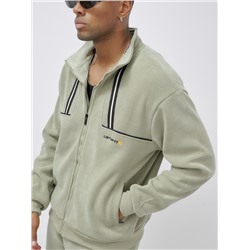 Спортивный костюм мужской демисезонный на флисе светло-зеленого цвета 326ZS