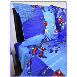 Детское постельное белье бязь Трансформеры вид 2 синий