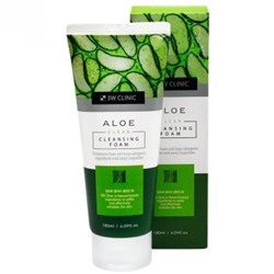 3W CLINIC Пенка д/умывания с экстр.алоэ  Aloe Cliansing Foam 180мл