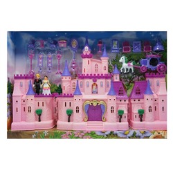 02 Кукольный домик (Замок+ мебель+карета)(на бат) 55*37см/коробка SG29021 АКЦИЯ! СКИДКА 50%