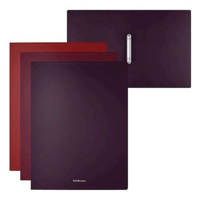 Папка пластиковая 2 кольца 24мм Matt Blackberry Marsala ассорти 54822 ErichKrause