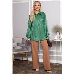 Рубашка атласная Все мысли о тебе (зеленая) Б14504-7М
