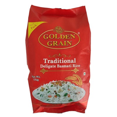 TRADITIONAL Deligate Basmati Rice, Golden Grain (ТРАДИЦИОННЫЙ рис басмати), 1 кг.