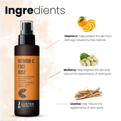 VITAMIN C Face Mist, Luster (ВИТАМИН C мист-тоник для лица, Ластер), 115 мл.