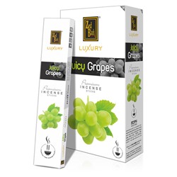 Luxury JUICY GRAPES Premium Incense Sticks, Zed Black (Лакшери СОЧНЫЙ ВИНОГРАД премиум благовония палочки, Зед Блэк), уп. 15 г.