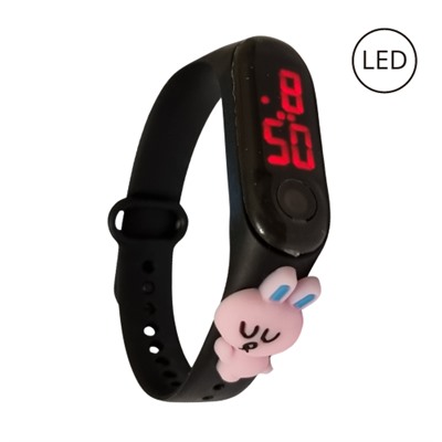 Детские наручные LED часы, чёрные, Ч35459, арт.126.149