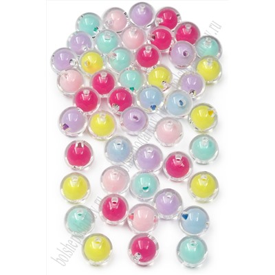 Бусины круглые декоративные 12 мм (500 гр) SF-7386, ассорти