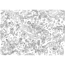 Плакат раскраска для детей «Космос» (формат А1)