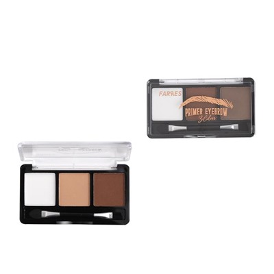 Тени для век и бровей 1823 Primer Eyebrow 3цвета (1воск+2теней) т.03 Farres