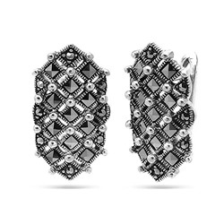Серьги из серебра марказит, SL-AGA131