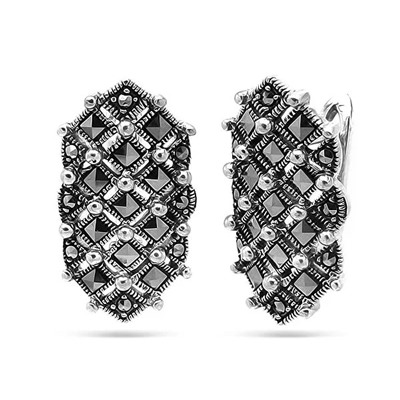 Серьги из серебра марказит, SL-AGA131