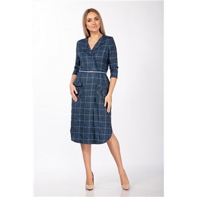 Lady Style Classic 1316 синие_тона_клетка, Платье