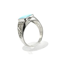 Печатка мужская с бирюзой 12*14мм., размер-23