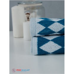 Полотенце махровое пестротканое жаккардовое 7197, Ромбы-2 С106-ЮА-7197-1