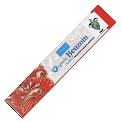 ORGANIC Garden BENZOIN Premium Masala Incense, Nandita (ОРГАНИК Гарден БЕНЗОЙНАЯ СМОЛА премиум благовония палочки, Нандита), 15 г.