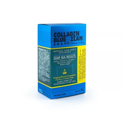COLLAGEN BLUE OZEAN SOAP, Madame Heng (Мыло КОЛЛАГЕНОВОЕ с экстрактами МОРСКИХ ВОДОРОСЛЕЙ антивозрастное для умывания и снятия макияжа, Мадам Хенг), 80 г.
