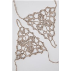 Барефуты Вязанные украшения на ноги (капучино) БФ04