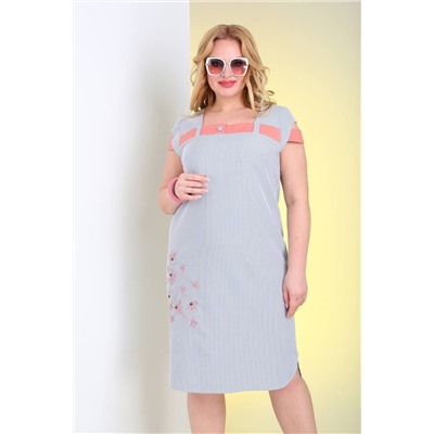 Viola Style 0969 голубой_в_полоску, Платье