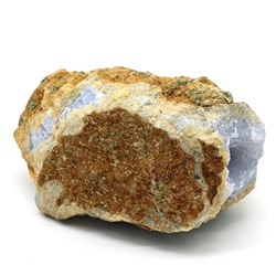 Коллекционный минерал агата голубого с жеодай (сапфирин) 95*55*53мм, 337г