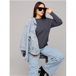 Женский лонгслив из футера 2-х нитки Lingeamo графит ВК-25 (33)