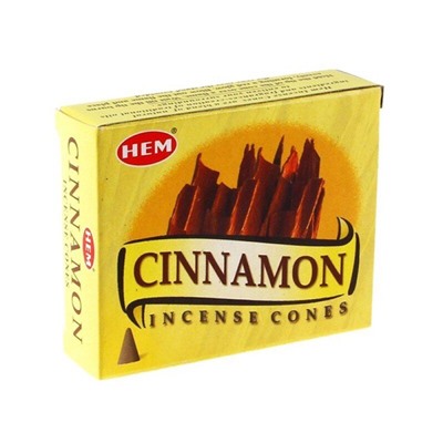 Hem Incense CONES CINNAMON (Благовония конусы КОРИЦА (ЦИННАМОН), Хем), уп. 10 конусов.
