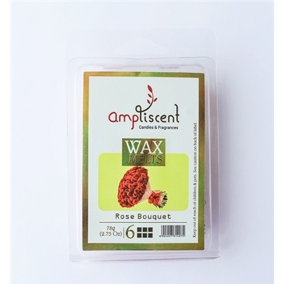 Wax Melts ROSE BOUQUET, AmpLiscent (Аромавоск для аромалампы БУКЕТ РОЗ), уп. 78 г. (6 кубиков)
