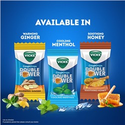 VICKS Cough Drops MIX ginger/honey/menthol (ВИКС леденцы от кашля и воспаления горла микс (имбирь/мед/ментол)), 1 шт.