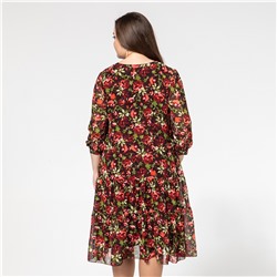 Платье, трикотаж, бордовый