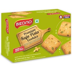 Premium KAJU PISTA COOKIES, Bikano (ПРЕМИУМ КАДЖУ ПИСТА КУКИС печенье с кешью и фисташками, Бикано), 200 г.