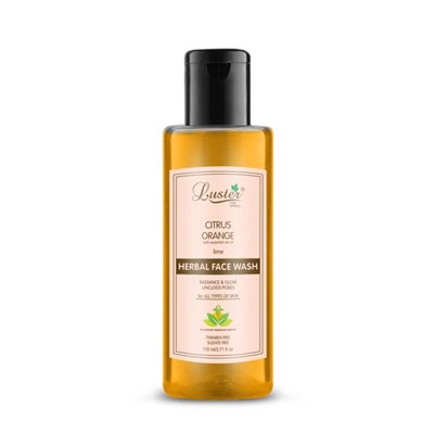 CITRUS ORANGE Face Wash, Luster (ЦИТРУС АПЕЛЬСИН травяной гель для умывания без сульфатов и парабенов С ЭФИРНЫМ МАСЛОМ ЛАЙМА, Ластер), 110 мл.