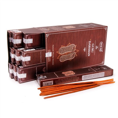 GURU DARSHAN Natural Masala Incense, Hem (ГУРУ ДАРШАН натуральные масала благовония палочки, Хем), уп. 15 г.