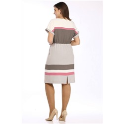 Lady Style Classic 2468 бежевый_с_розовым, Платье
