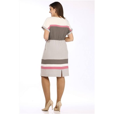 Lady Style Classic 2468 бежевый_с_розовым, Платье