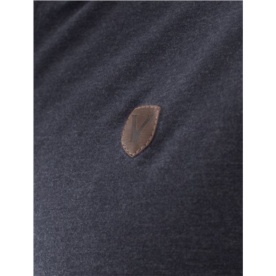 Тонкий лонгслив с круглым воротом на пуговицах из премиального хлопка с эластаном