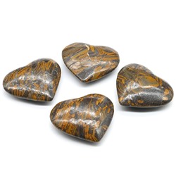 Сердце из яшмы бамбуковой 100*87*30мм, 330-360г