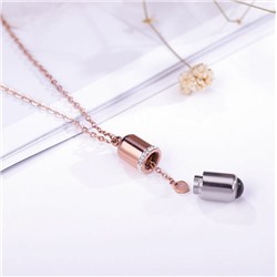 SALE! Подвеска на цепочке из ювелирной стали, "Капсула Любви", с проекцией, 1 шт.