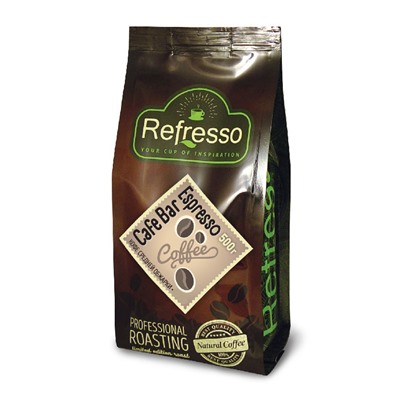 CAFE BAR Espresso, Refresso (КАФЕ БАР Эспрессо, кофе средней обжарки, МОЛОТЫЙ, Рефрессо), 500 г.