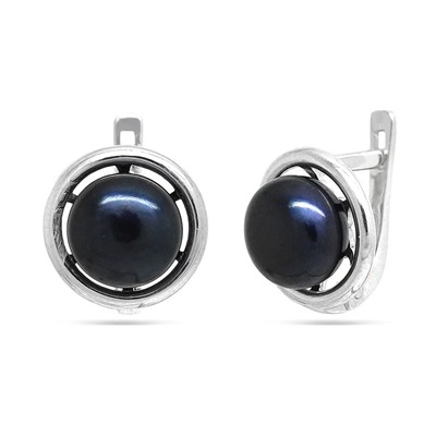 Серьги из серебра жемчуг, см031ч