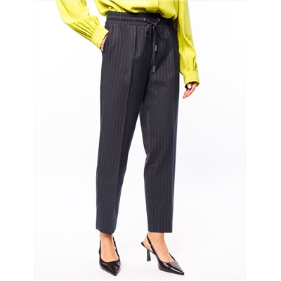 Брюки с поясом на резинке из премиальной поливискозы с эластаном