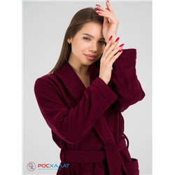 Женский махровый халат с шалькой темно-бордовый МЗ-02 (122)