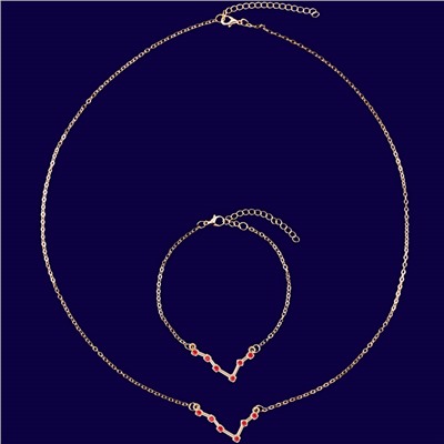 Комплект браслет + подвеска созвездие ОВЕН (рубиновый), Giftman, 1 шт.