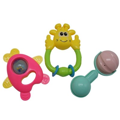 Погремушки 3 шт (прорезыватель,маракас,космонавт) 19*15см / пакет 613-4