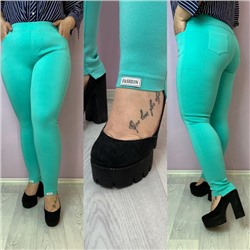 Брюки стрейч SIZE PLUS FASHION бирюза AN