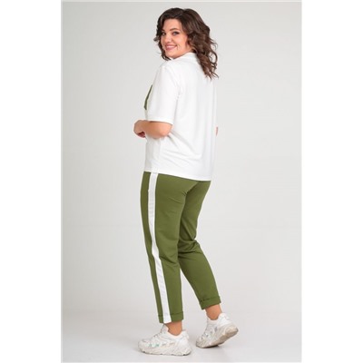 Michel chic 1333 белый-зеленый, Брюки,  Майка