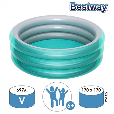 Бассейн Bestway Металлик 6+ 170*53см / коробка 1228918